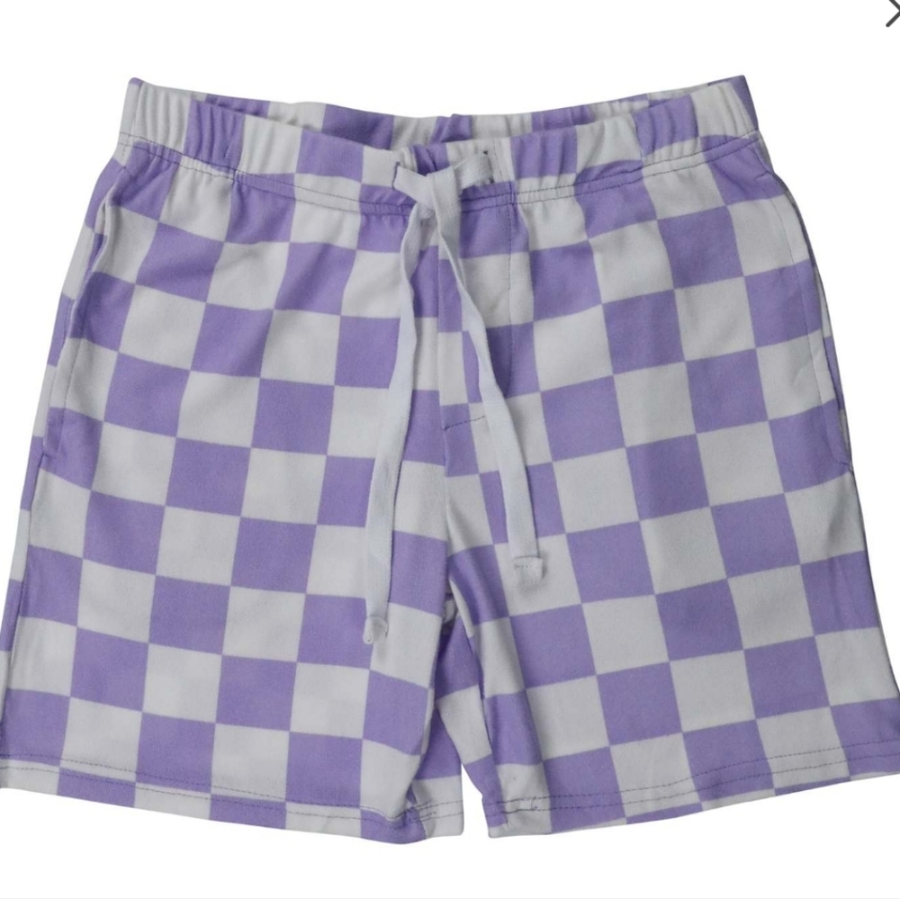 Purple Checkered Men's Shorts